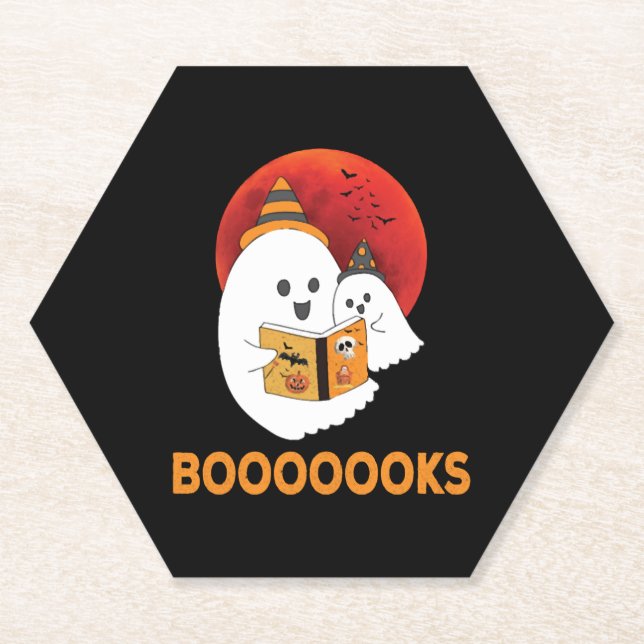 Posavasos De Papel Libros Libros Leer libros Halloween (Anverso)