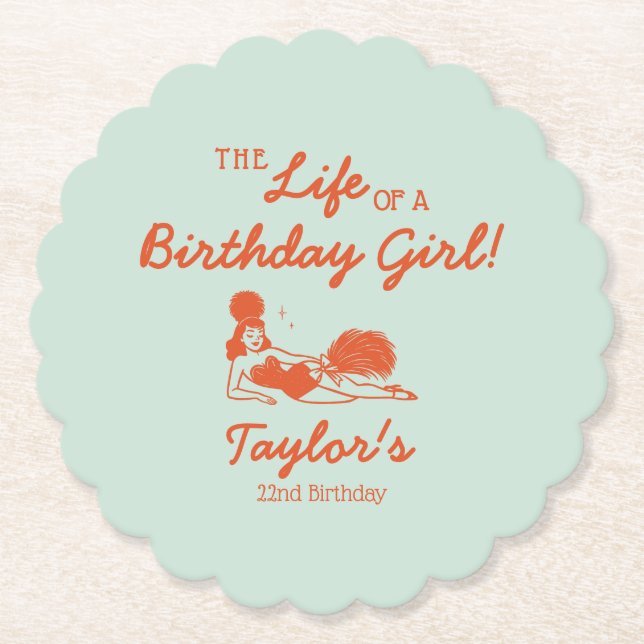 Posavasos De Papel Life of a Birthday Girl Party (Anverso)