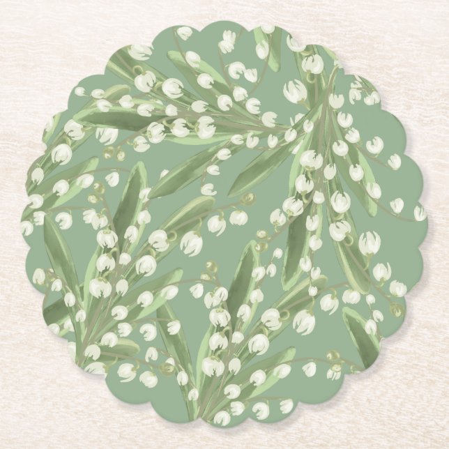 Posavasos De Papel Lily del valle Floral (Anverso)