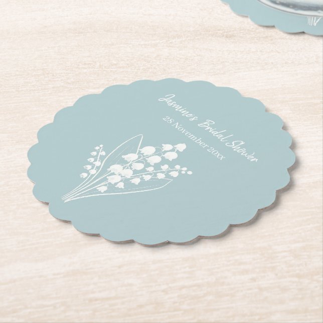 Posavasos De Papel Lily Of The Valley Bouquet Bridal Shower (En perspectiva)