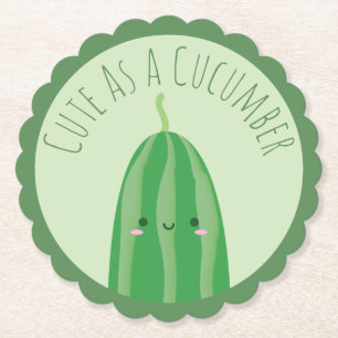 Posavasos De Papel Lindo como pepino Kawaii divertido Cutecumber