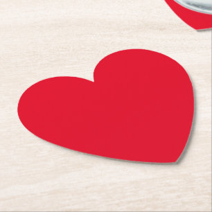 Posavasos De Papel Lindo Corazón Rojo grande sólido simple moderno el