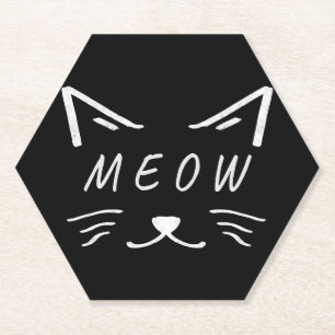 Posavasos De Papel lindo gato pequeño con cara de mijo