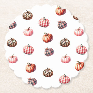 Posavasos De Papel lindo patrón de calabaza de Halloween/Fall