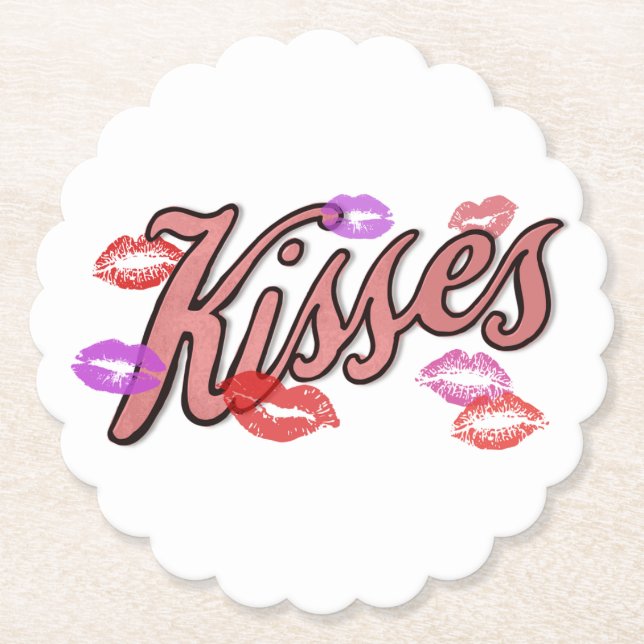 POSAVASOS DE PAPEL LIP KISSES (Anverso)