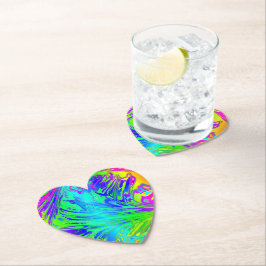 Posavasos De Papel Líquido Arcoiris Esplandor Abstracto