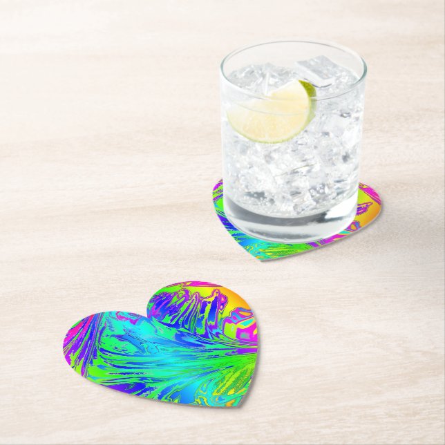 Posavasos De Papel Líquido Arcoiris Esplandor Abstracto (In situ)