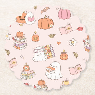 Posavasos De Papel Little Boo Pink Whimsical Books Baby Shower