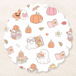 Posavasos De Papel Little Boo White Whimsical Books Baby Shower