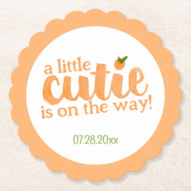 Posavasos De Papel Little Cutie Baby Shower (Anverso)