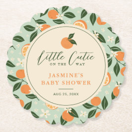 Posavasos De Papel Little Cutie Naranja Citrus Baby Shower