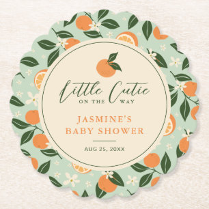 Posavasos De Papel Little Cutie Naranja Citrus Baby Shower