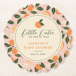 Posavasos De Papel Little Cutie Naranja Citrus Baby Shower