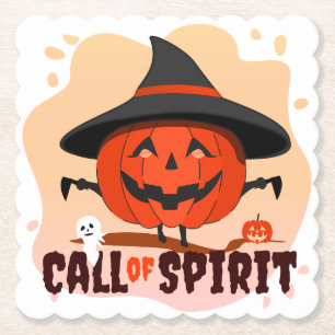 Posavasos De Papel Llamado de Espíritu de Halloween