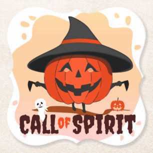 Posavasos De Papel Llamado de Espíritu de Halloween