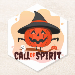 Posavasos De Papel Llamado de Espíritu de Halloween