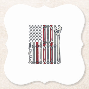 Posavasos De Papel Llave mecánica bandera grabado vintage vector desi