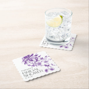 Posavasos De Papel Lluvia de Regalos Nupcial Floral Toile Francés Ant