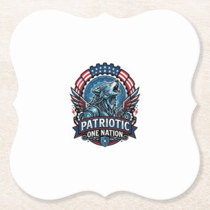 Posavasos De Papel Lobo de la libertad de la IA patriótica del ciberp