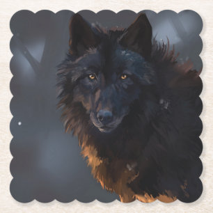 Posavasos De Papel Lobo negro