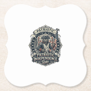 Posavasos De Papel Lobo Patriota Patriótico Horror Monstruo Patriota