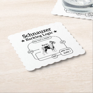Posavasos De Papel Lógica de ladrido de Schnauzer Perro genial Amante