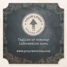 Posavasos De Papel Logotipo comercial de la empresa Vintage Chalkboar