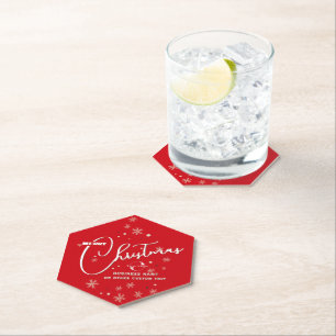 Posavasos De Papel logotipo de Red Gold Business Navidad nieve