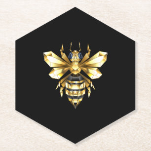 Posavasos De Papel Logotipo de Relieve metalizado dorado falso poligo