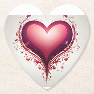 Posavasos De Papel Logotipo del corazón - Símbolo eterno de amor y co