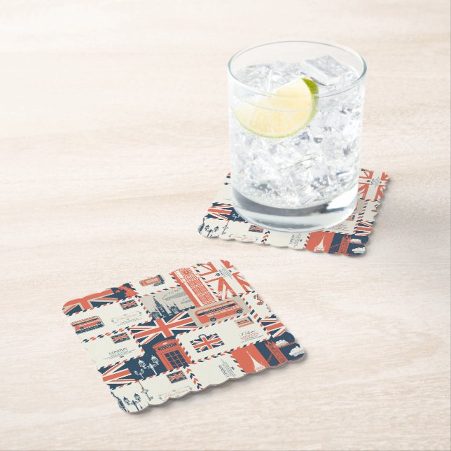Posavasos De Papel Londres Post Coasters (In situ)