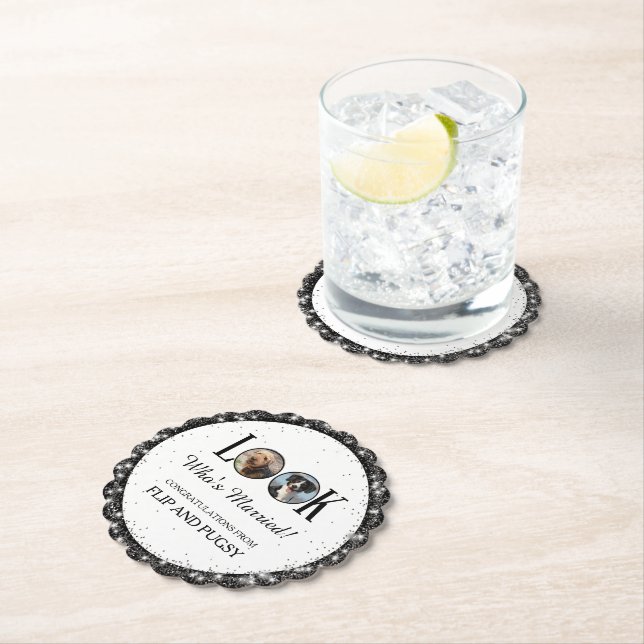 Posavasos De Papel Look Who's Married Dog or Pets Photo (In situ)