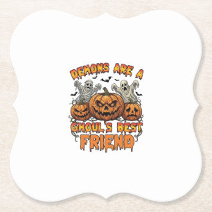 Posavasos De Papel Los demonios son amigos de los trasgos, calabazas,