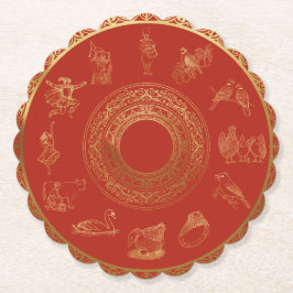 Posavasos De Papel Los doce días de los Navidades rojos