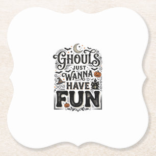 Posavasos De Papel Los fantasmas solo quieren divertirse Diseño vecto