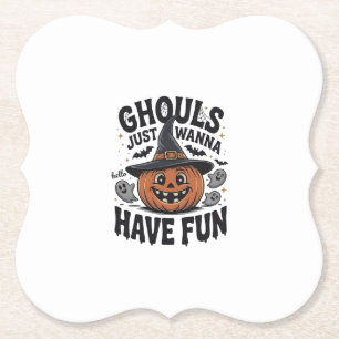 Posavasos De Papel Los fantasmas solo quieren divertirse en Halloween