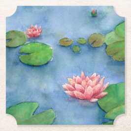 Posavasos De Papel Lotus flower watercolor