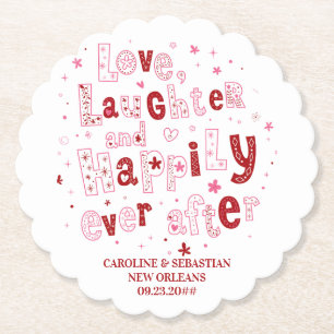 Posavasos De Papel Love Laughter Boda Personalizado