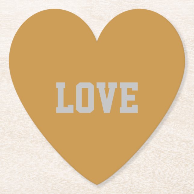 Posavasos De Papel LOVE Typography Heart Coaster Set (Anverso)