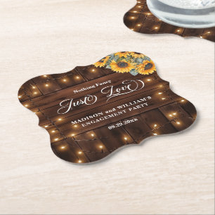 Posavasos De Papel Luces de Cuerda de Madera Marrón de Amor para Fies