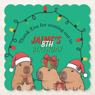 Posavasos De Papel Luces de Navidad para Cumpleaños de Carpincho