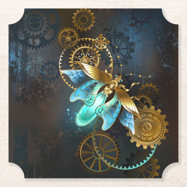 Posavasos De Papel Luciérnaga de Steampunk (Anverso)