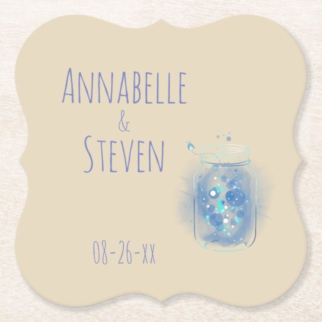 Posavasos De Papel Luciérnagas en el clásico personalizado de Jar (Anverso)