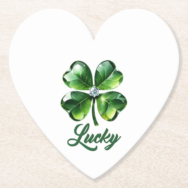 Posavasos De Papel Lucky Clover deja el fondo (Anverso)