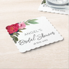 Posavasos De Papel Luminoso y colorido Bouquet Floral Bridal Shower