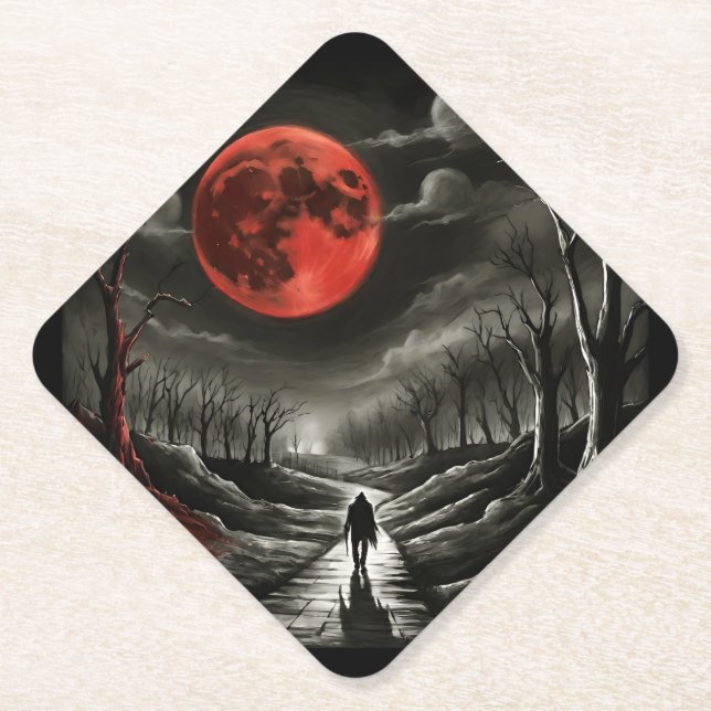 Posavasos De Papel Luna de sangre (Anverso)