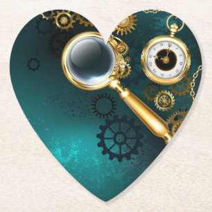 Posavasos De Papel Lupa de estilo steampunk
