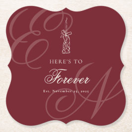 Posavasos De Papel Luxury Old Money Retro Calligraphy Wedding