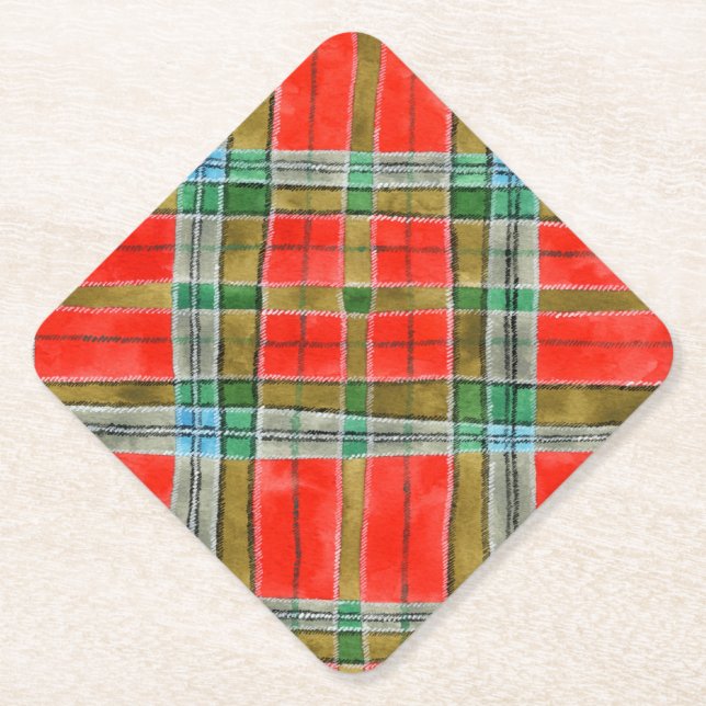Posavasos De Papel MAC BAIN TARTAN Diamond Paper Coasters (Anverso)