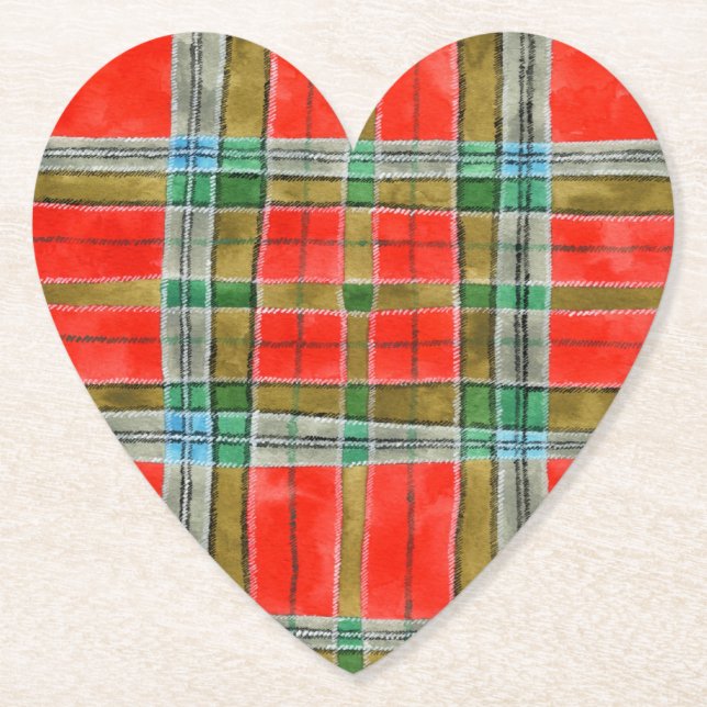 Posavasos De Papel MAC BAIN TARTAN HeartPaper Coasters (Anverso)